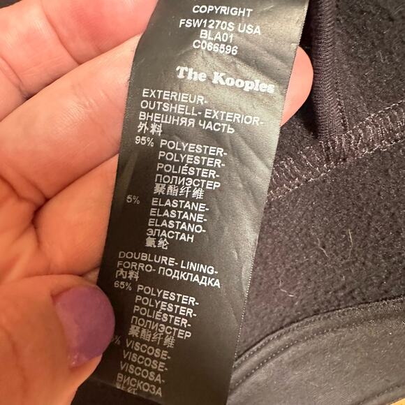 The Kooples Sport black moto blazer jacket SIZE S - Picture 2 of 5